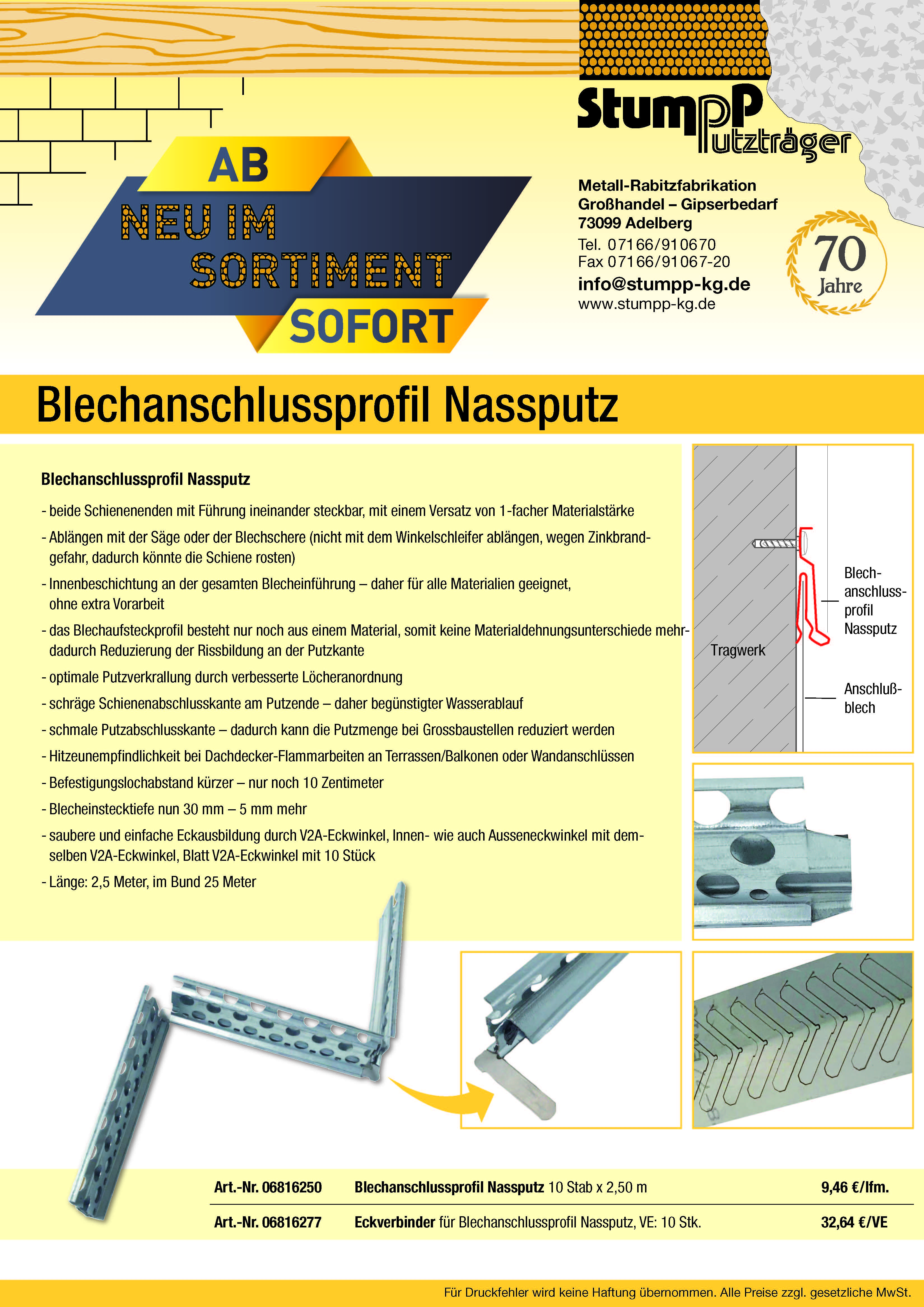 Trockenbauprofile ALU: Gebr. Stumpp K. G. Metall-Rabizfabrikation